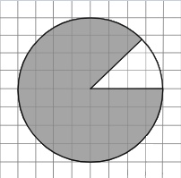 На клетчатой бумаге изображение круг площадью 20 найдите площадь закрашенного сектора